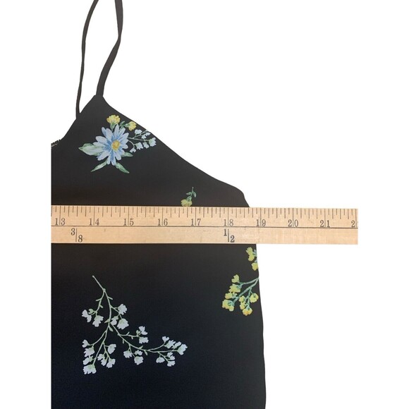 Nine Britton Stitch Fix Cami Blouse Women’s Medium Black Floral Spaghetti Straps - Picture 9 of 12